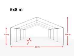 Hot 5x8 m partytält TOOLPORT marquee PE 350 N vit Tält & Lusthus