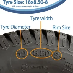 Best 18x8.50-8 4ply Multi turf gräsdäck på 100 mm pcd-fälg med fyra dubbar - set om 2 Trädgårdsmaskiner