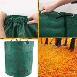 2x trädgårdskorgpåse lövpåse trädgårdsgräskompostbehållare 270l GoGarden