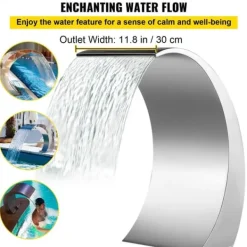 Online 30x60cm Rostfritt stål dekorativ vattenfall poolfontän, slitstarkt material, Snygg böjd design, Konstant vattenflöde, lättmonterad, Bred applikation | CDON Fontäner & Dammar