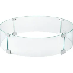 Hot 61x15,2cm runt transparent eldstad vindskydd, 0,6 cm tjock, fötter design, för en stabil låga och mindre bränsleförbrukning Tillbehör Till Vedeldade Kaminer & Öppna Spisar