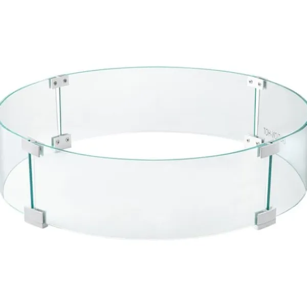 Hot 61x15,2cm runt transparent eldstad vindskydd, 0,6 cm tjock, fötter design, för en stabil låga och mindre bränsleförbrukning Tillbehör Till Vedeldade Kaminer & Öppna Spisar