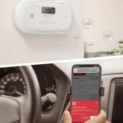 X-Sense Ansluten Kolfiberdetektor, Push-notiser i realtid via X-Sense Hemsäkerhetsapp, Batteri