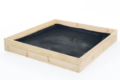Sale 120x120x18 cm Hållbar Fyrkantig Trädgårdsbädd med Markduk för Självhushållning Planteringsbänkar