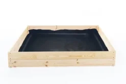 Sale 120x120x18 cm Hållbar Fyrkantig Trädgårdsbädd med Markduk för Självhushållning Planteringsbänkar