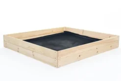 Sale 120x120x18 cm Hållbar Fyrkantig Trädgårdsbädd med Markduk för Självhushållning Planteringsbänkar