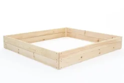Sale 120x120x18 cm Hållbar Fyrkantig Trädgårdsbädd med Markduk för Självhushållning Planteringsbänkar