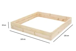Sale 120x120x18 cm Hållbar Fyrkantig Trädgårdsbädd med Markduk för Självhushållning Planteringsbänkar