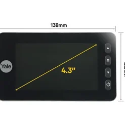 New Yale DDV5800 Digitalt titthål med integrerad dörrklocka - Svart - Diameter 14 mm - Betraktningsvinkel 110° Säkerhetsmonitorer & Videokameror