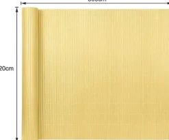 YUENFONG PVC Privacy Screen för trädgård, balkong och terrass, väderbeständig, Bambus, 120x300cm