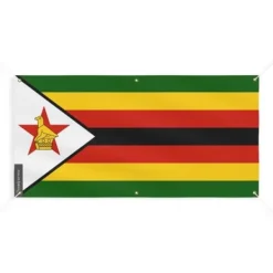Zimbabwe Flag Banner - PIXELFORMA - 190x380cm - Slitstark polyester - 6 förstärkta öglor Flaggor & Vindstrutar
