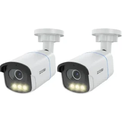 Clearance ZOSI C186 PoE Säkerhets-IP-kamera, Aurora Lux Äkta Färg Nattseende, F1.0 Bländare,C186 PoE (2-pack) Säkerhetsmonitorer & Videokameror